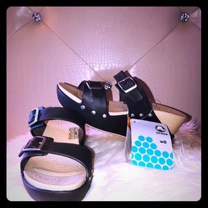 Chocolate & Tan Wedge CROCS♥ Size:W8